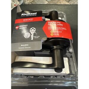 Kwikset SmartKey Security Wave Venetian Bronze Entry Door Knob 94050-674